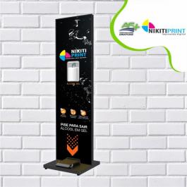 TOTEM DISPENSER PLUS ESTRUTURA DE FERRO DIMENSÕES - 40 x 40 x 160  - LAMINAS DE PS  PERSONALIZADO
