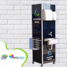 TOTEM LAVATÓRIO MÓVEL ESTRUTURA DE FERRO DIMENSÕES - 70 x 80 x 180 LAYOUT PADRÃO - REVESTIMENTO DE PSAI  